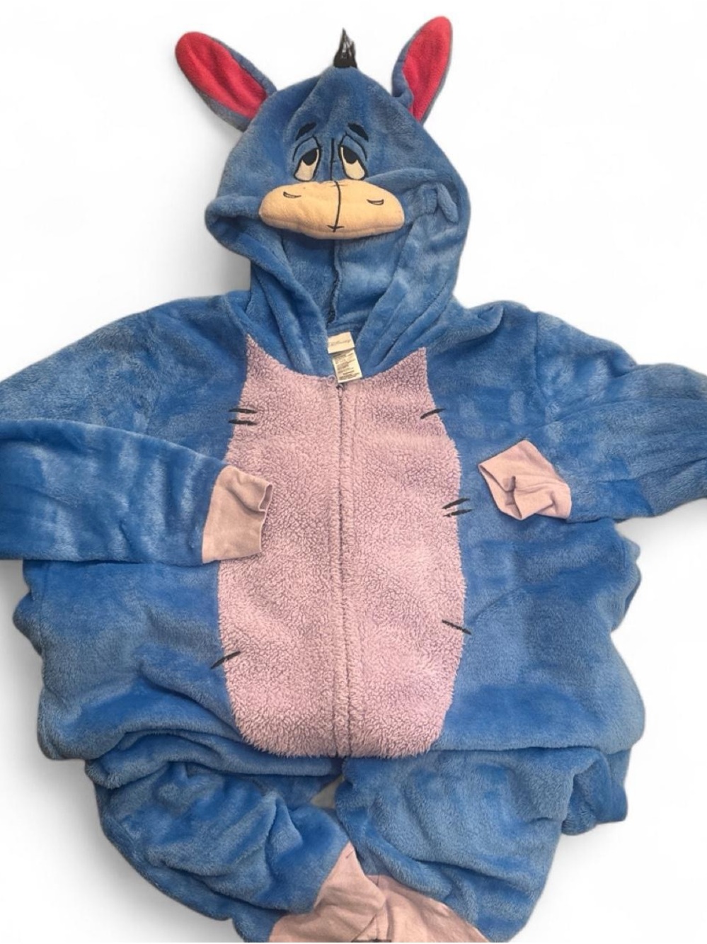 Disney Eeyore Plush Hooded Pajama Onesie in Blue and Pink